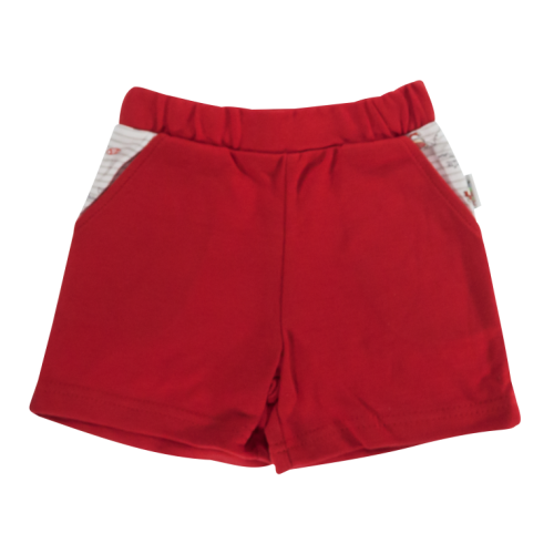 Dojčenské bavlnené nohavičky, kraťasky Mamatti Pirát - červené, veľ. 92 - 92 (18-24m)