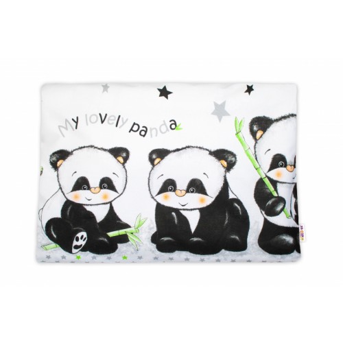 Baby Nellys Povlak na vankúšik Panda, 40x60 cm - biely