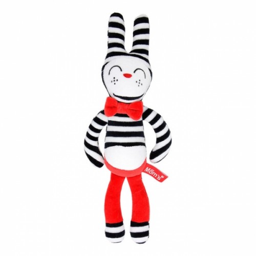 Hencz Toys Plyšová hračka v kontrastných farbách králiček - červený