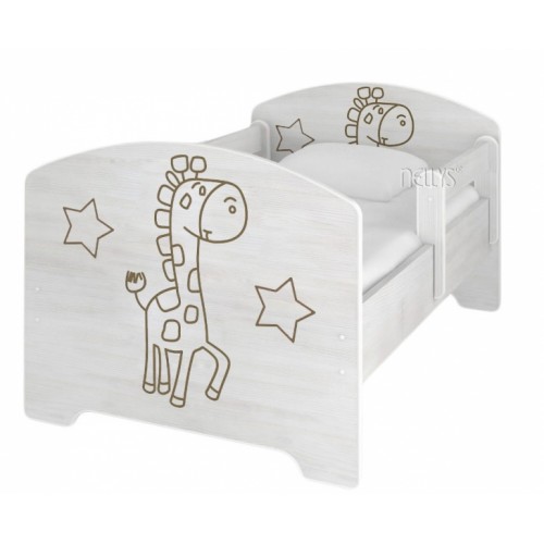 NELLYS Detská posteľ Žirafka STAR vo farbe nórskej borovice  - 140x70