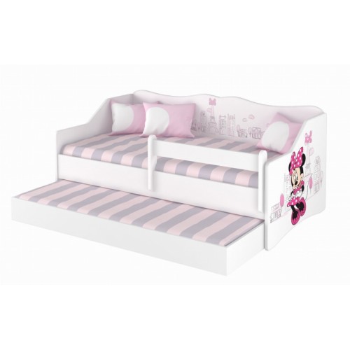 Babyboo Detská posteľ LULU 160 x 80 cm - biela Minnie Paris - 160x80