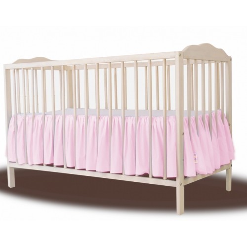 Baby Nellys Bavlnený volánik pod matrac - růžová, 140 x 70 cm - 140x70