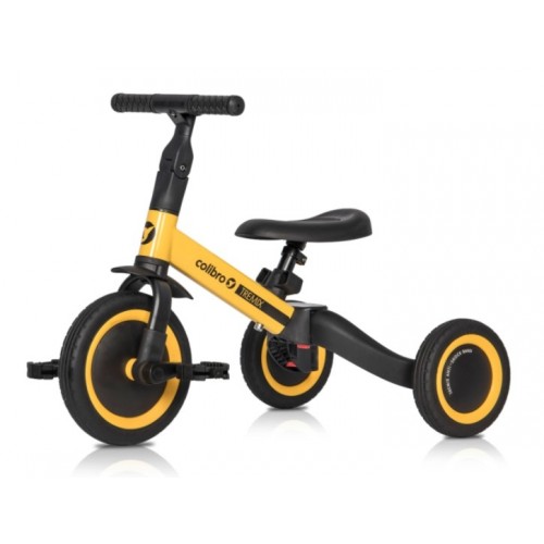 Detský bicykel, odrážadlo Colibro Tremix 4v1 - žlté