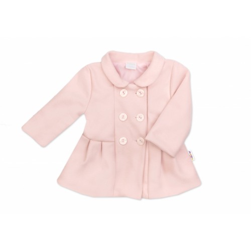 Baby Nellys Detský flaušový kabátik, púdrovo ružový, veľ. 80 - 80 (9-12m)