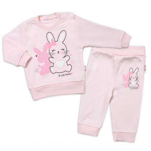 Baby Nellys Dojčenská tepláková súprava Cute Bunny - ružová - 68 (3-6m)