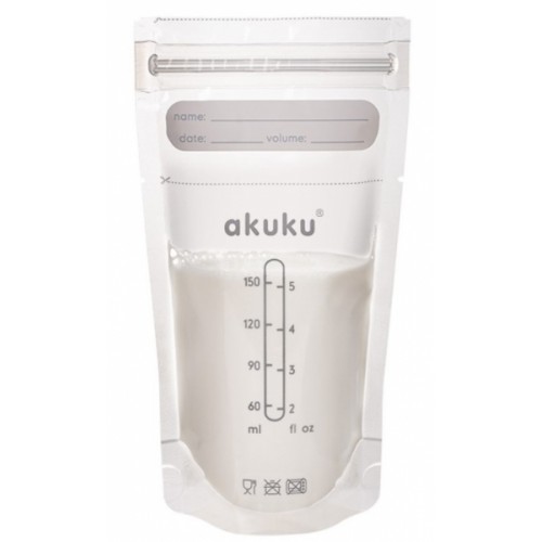 Akuku Jednorazové sterilné sáčky na skladovanie pokrmov - 150 ml, 30 ks