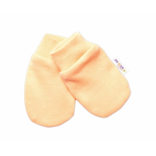 Baby Nellys Dojčenské rukavičky Basic Pastel, žlté - 56 (1-2m)