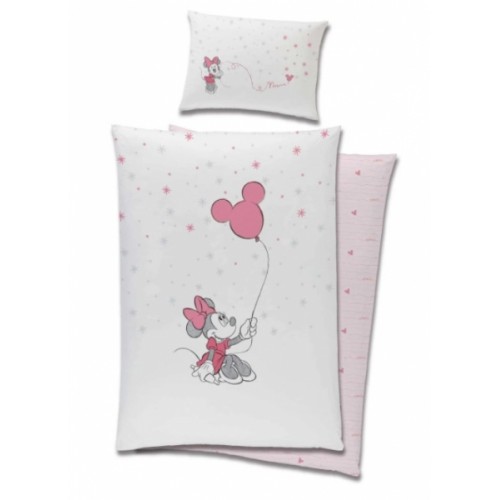 Luxusné obliečky Minnie Mouse a balónik, 120x90 cm, ružové - 120x90