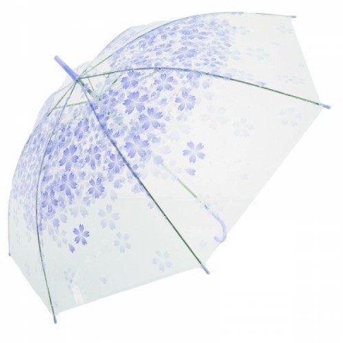 Tulimi Detský priehľadný holový dáždnik Kvetinka - fialový