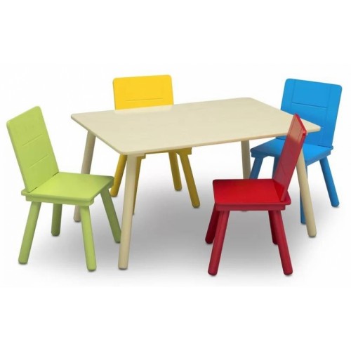 Detský stôl so štyrmi stoličkami Multicolor