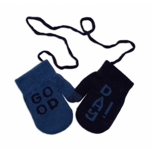 YO! Zimné chlapčenské rukavičky so šnúrkou Good day, granátové/modré - 98-104 (2-4r)