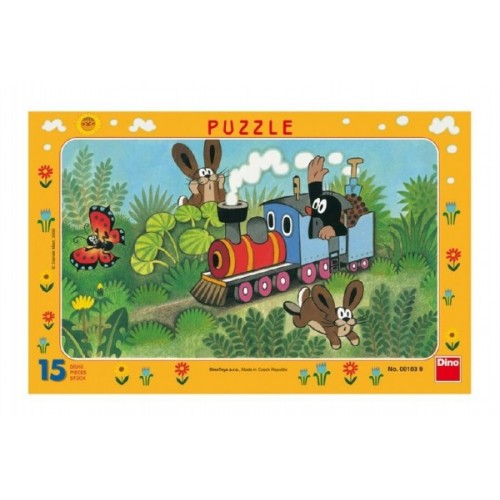 Teddies Puzzle doskové Krtko a lokomotíva 29,5x19cm 15 dielikov