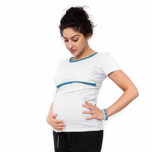 Be MaaMaa Tehotenské a dojčiace tričko - biele - M (38)